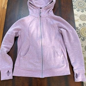 Lululemon scuba full zip up hoodie jacket Heathered dusty Rose 8